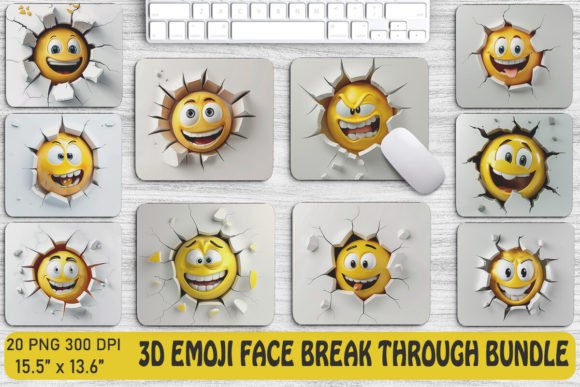 3D Emoji Face Break Through Backgrounds: Unleash Dynamic Visuals