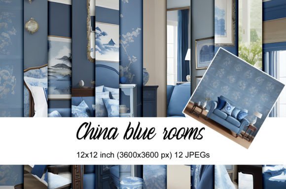 China Blue Rooms Backgrounds: A Digital Scrapbooker's Dream
