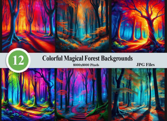 Colorful Magical Forest Backgrounds Tree