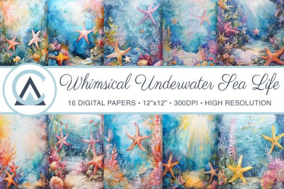 Dive into Creativity with Watercolor Underwater Reef Backgrounds