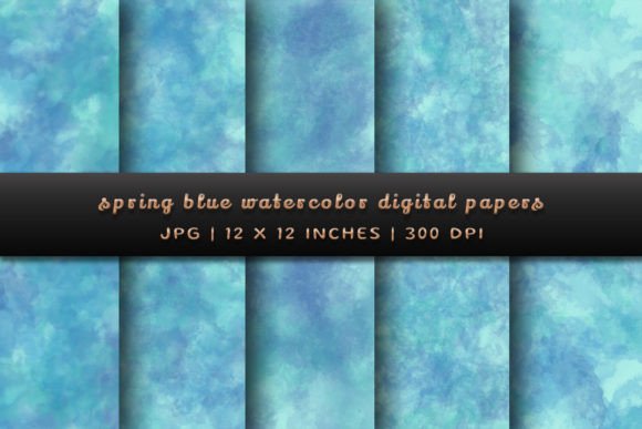Elevate Your Projects with Serene Spring Blue Watercolor Backgrounds