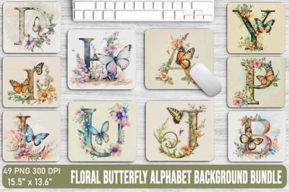 Floral Butterfly Alphabet Backgrounds: A Creative Asset Guide