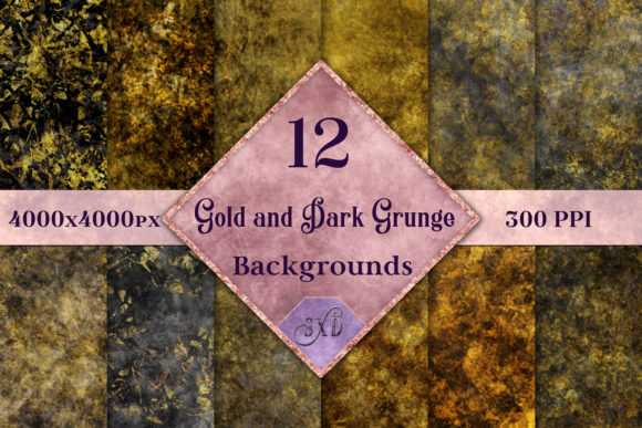 Gold and Dark Grunge Backgrounds: Moody Elegance for Bold Design