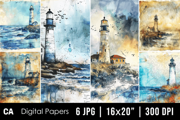 Lighthouse Junk Journal Page Backgrounds: A Designer's Guide