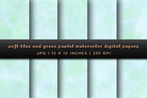 Serene Design Assets: Soft Blue and Green Pastel Backgrounds