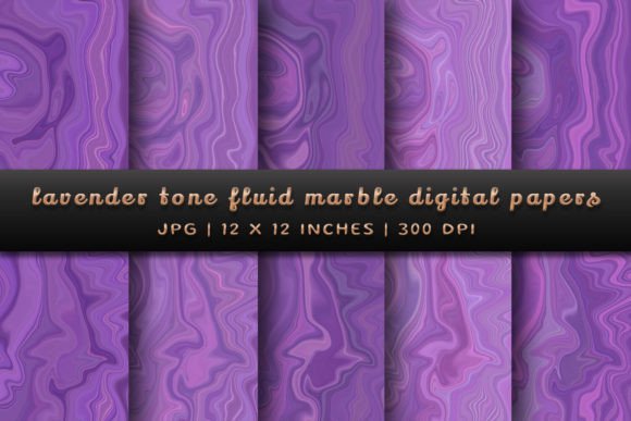 Serene Digital Papers: Lavender Tone Fluid Marble Backgrounds