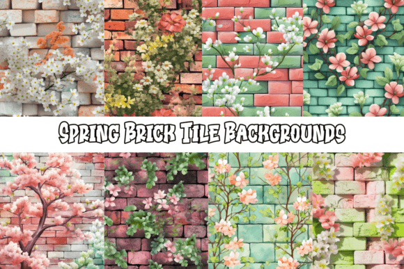 Spring Brick Tile Backgrounds: Fresh Textures for Your Designs