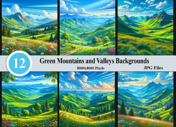 Stunning Green Mountains and Valleys Backgrounds for Your Projects