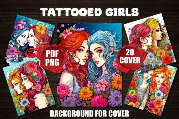 Tattooed Girls Backgrounds for Covers: Elevate Your Coloring Book Designs