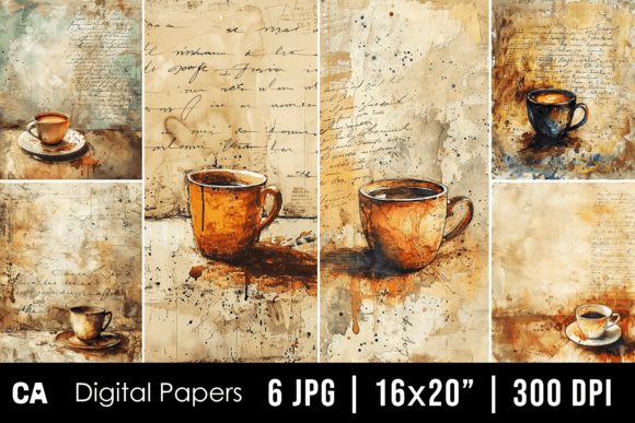 Timeless Textures: Using Vintage Coffee Journal Pages Backgrounds