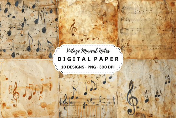 Unleash Timeless Charm with Vintage Musical Notes Backgrounds