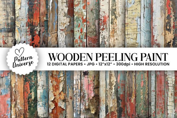 Wooden Peeling Paint Backgrounds for Rustic Craft Projects